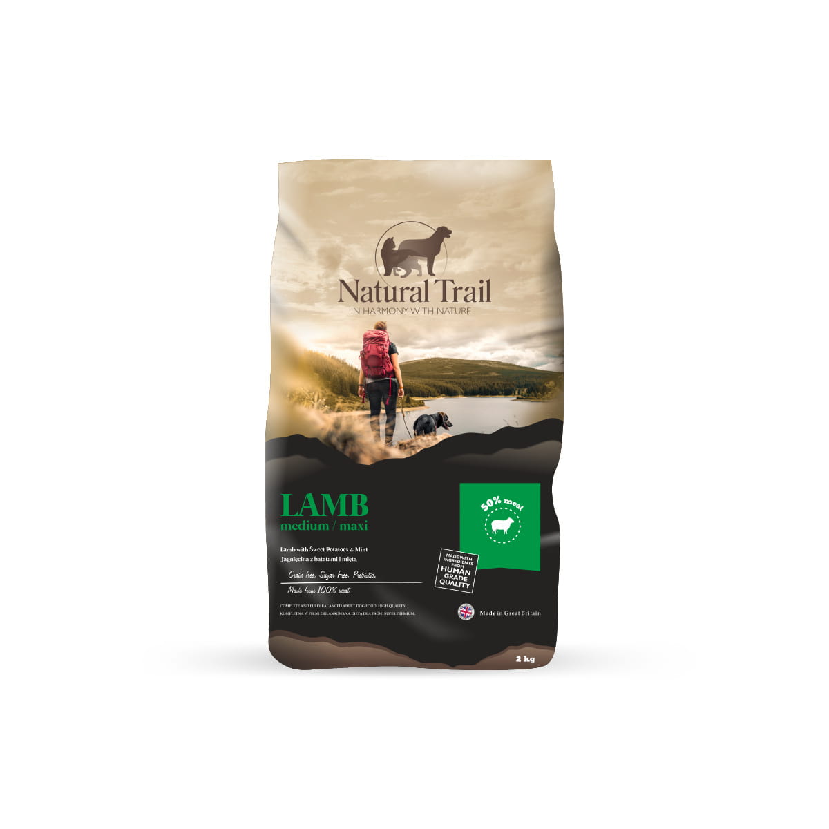 Natural Trail jagnięcina adult średnie rasy 2 kg