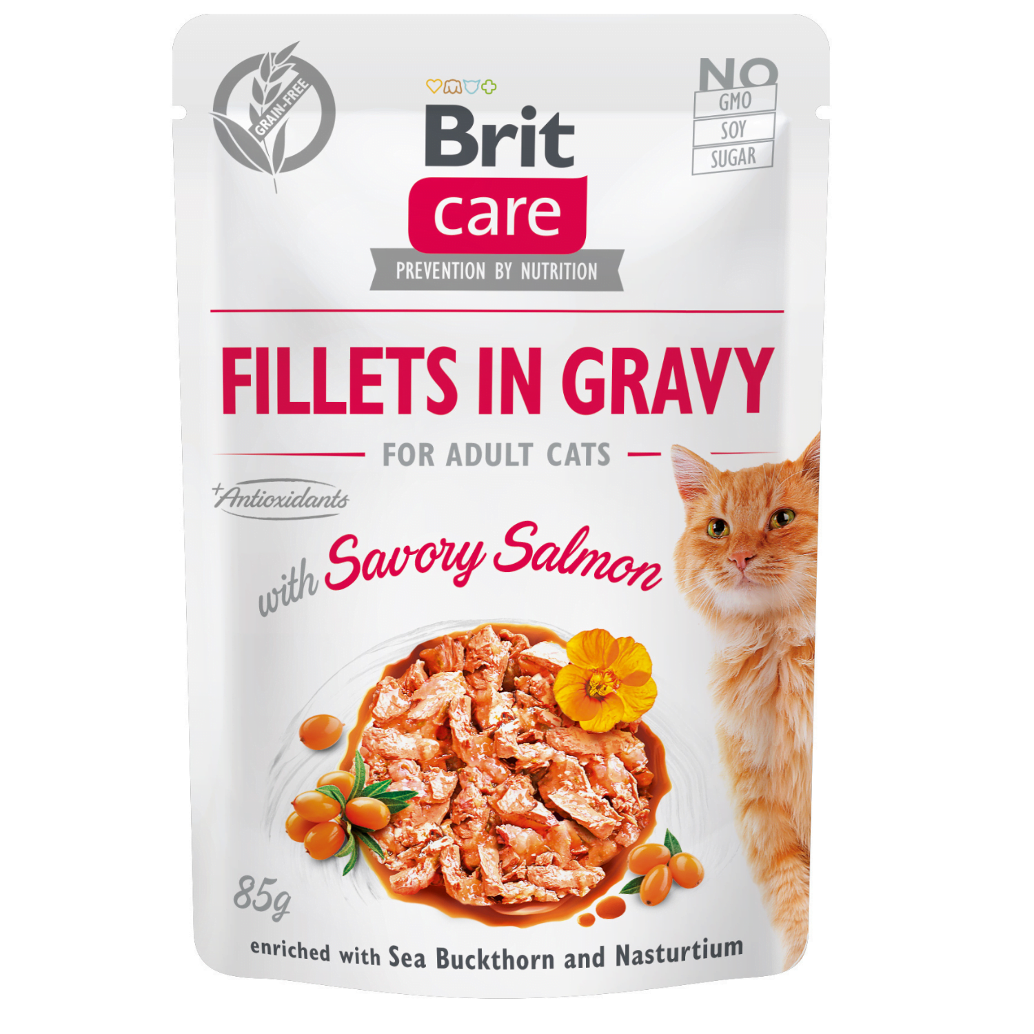 Brit Care Sterilised łosoś w sosie adult 85 g
