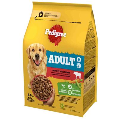 Pedigree wołowina adult średnie rasy, duże rasy 2.6 kg × 3