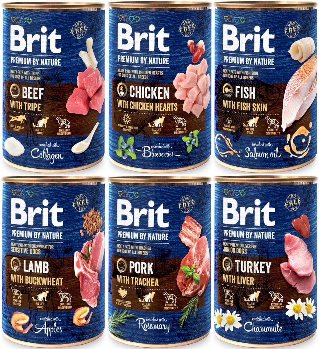 Brit Premium by Nature mix smaków 400 g × 24