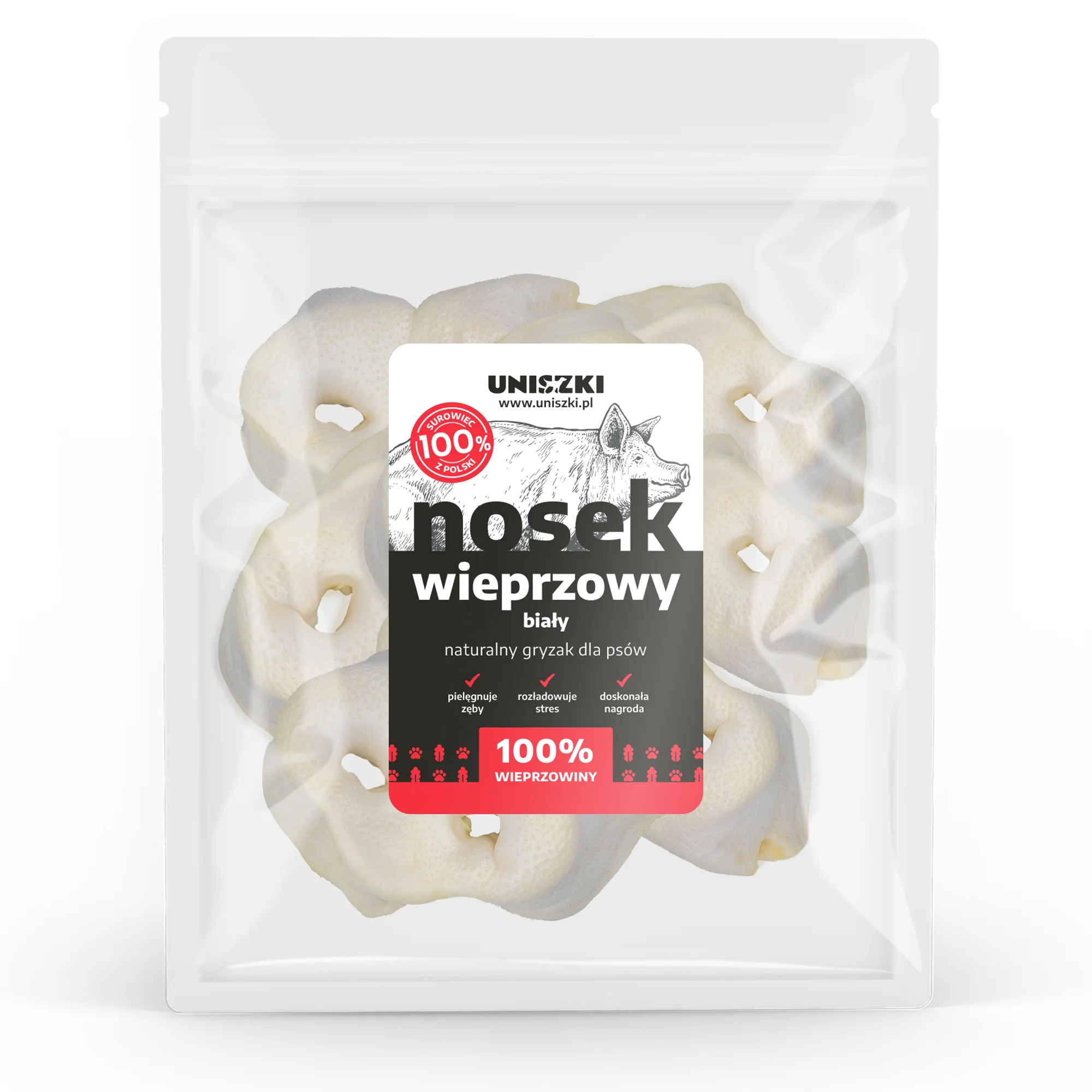 Uniszki nosek wieprzowy biały 10 szt.