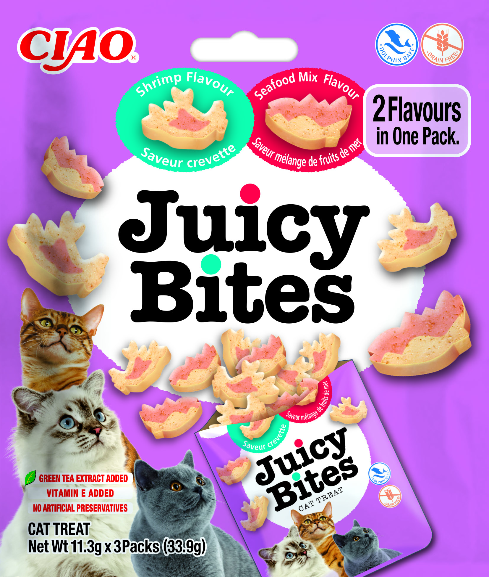 Inaba Juicy Bites mix smaków 11 g × 3