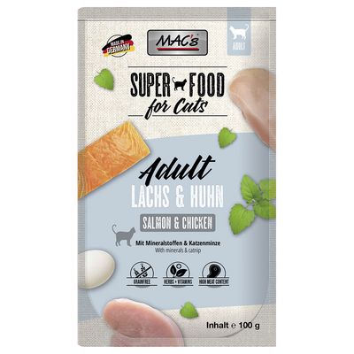 MAC's Superfood Sensitive kurczak, łosoś kawałki adult 100 g × 12