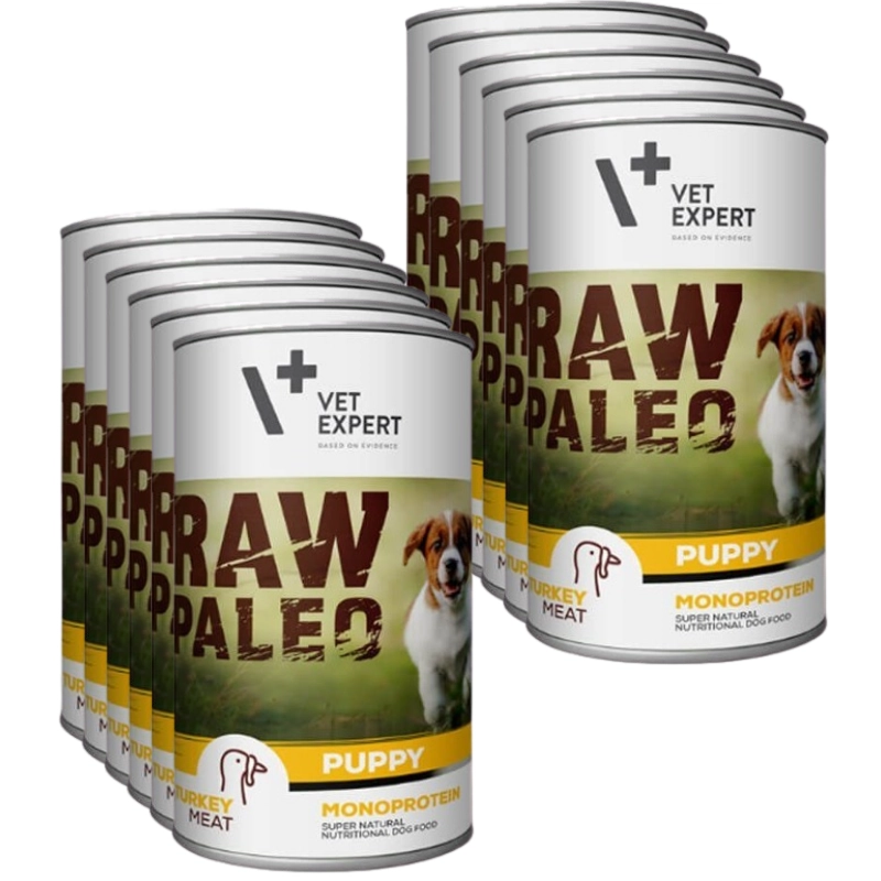 VetExpert Raw Paleo indyk puppy 400 g × 12