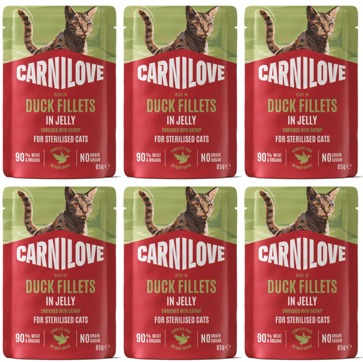 Carnilove Cat Pouch Sterilised kaczka w galaretce adult 85 g × 6