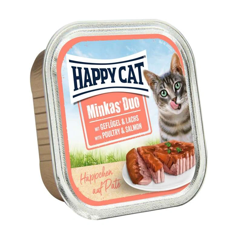 Happy Cat Minkas Duo kurczak, łosoś pasztet adult 100 g