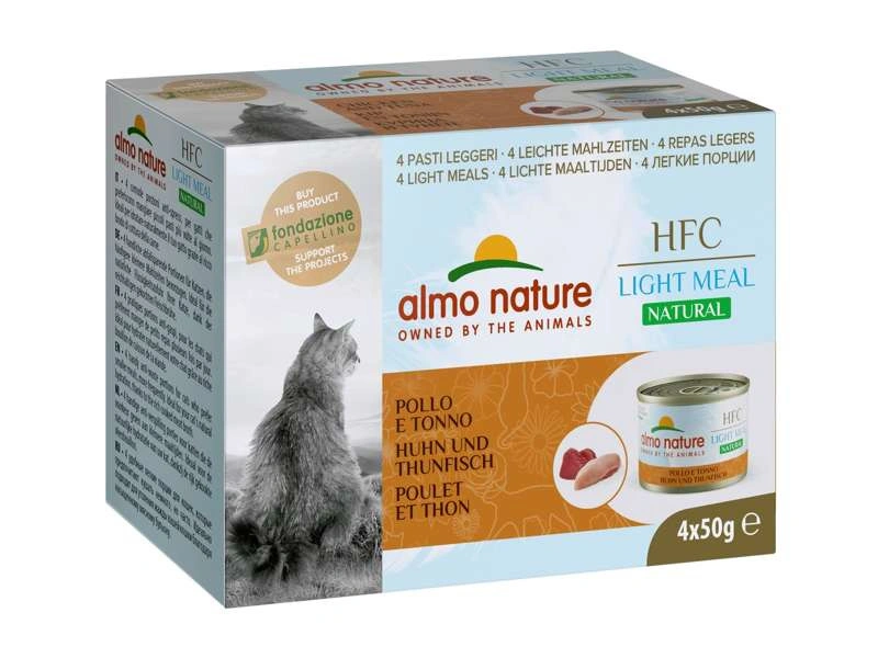 Almo Nature Hfc Natural Light kurczak, tuńczyk w sosie adult 50 g × 4