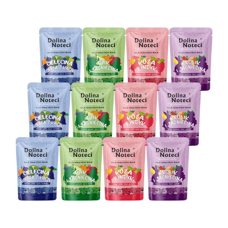 Dolina Noteci Superfood mix smaków adult małe rasy 100 g × 12