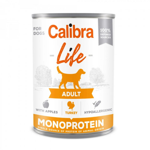 Calibra Dog Life indyk, jabłko adult 400 g