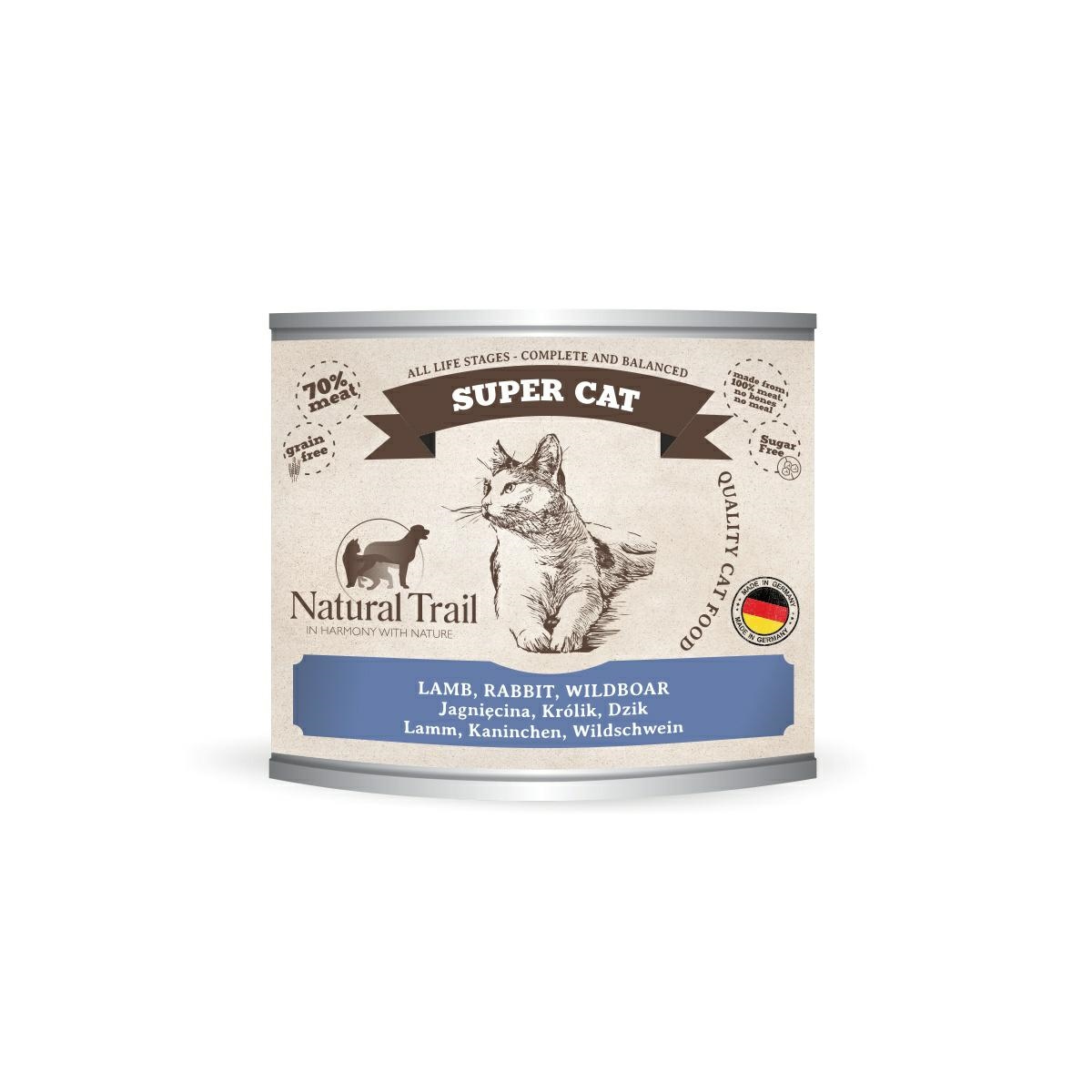 Natural Trail Super Cat jagnięcina, królik, dziczyzna pasztet 200 g