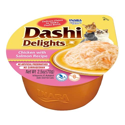 Inaba Dashi Delights kurczak, łosoś w bulionie 70 g