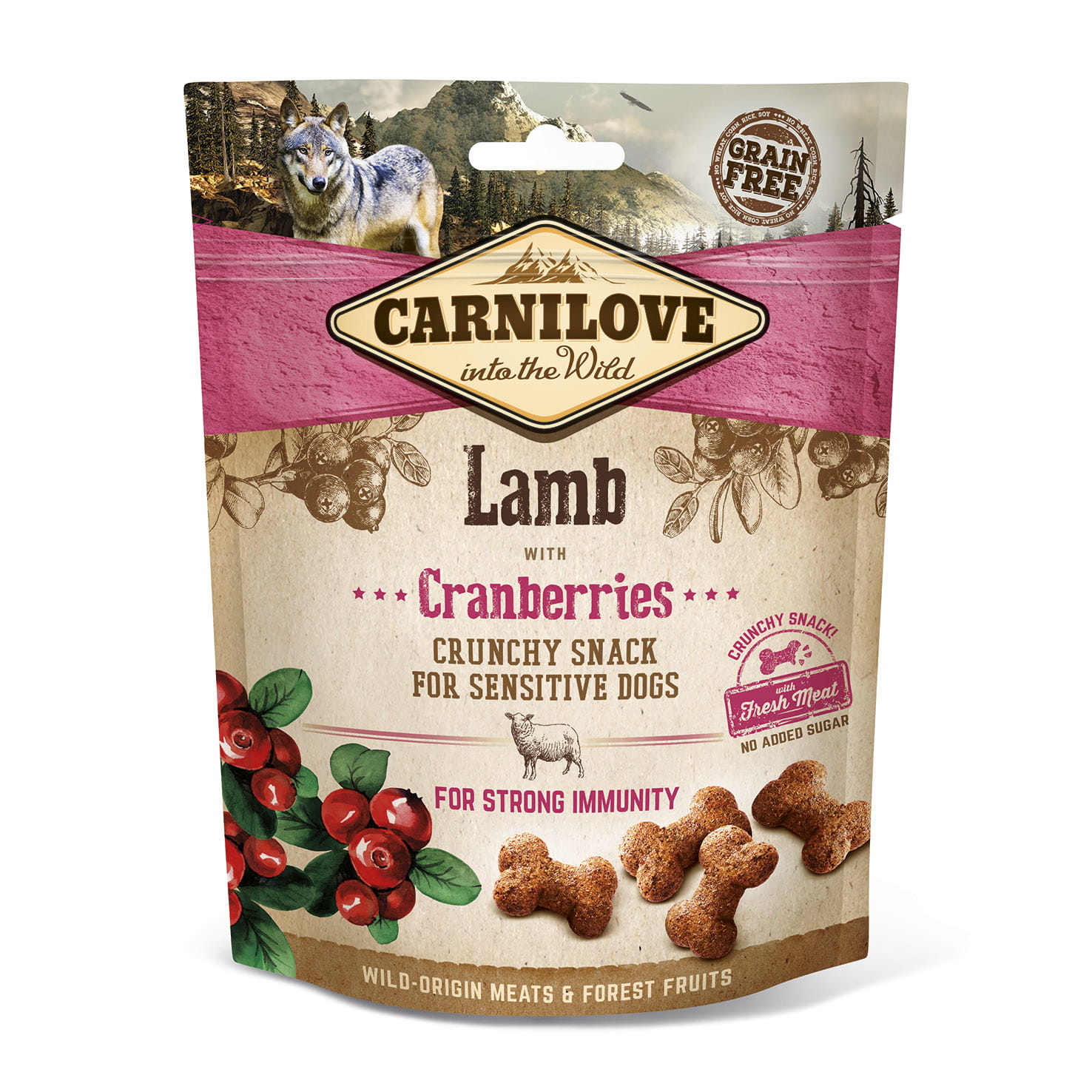 Carnilove Crunchy Snack jagnięcina z żurawiną 200 g