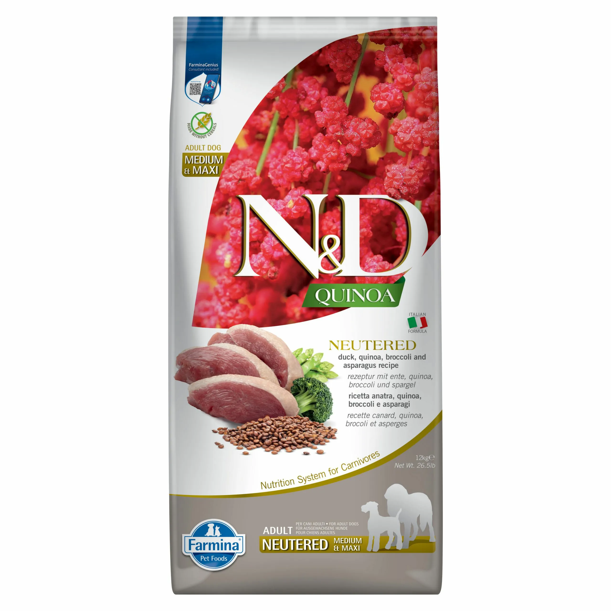 Farmina N&D Quinoa kaczka adult średnie rasy, duże rasy 12 kg