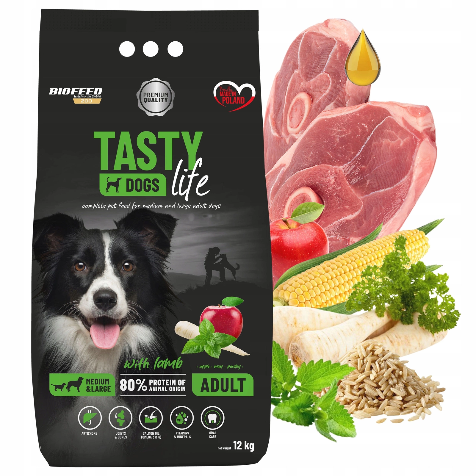 BioFeed Tasty Dogs Life jagnięcina średnie, duże rasy 12 kg