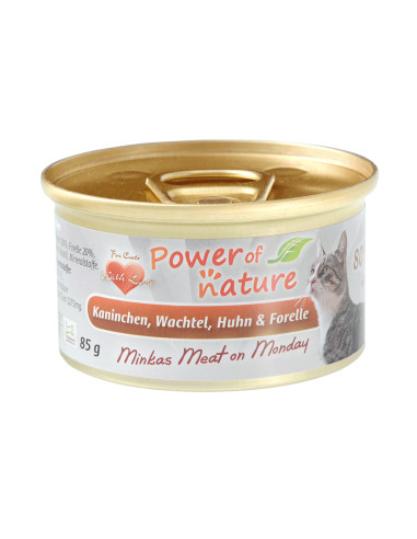 Power Of Nature Minka's Meat On Monday królik, kurczak, przepiórka, pstrąg 85 g