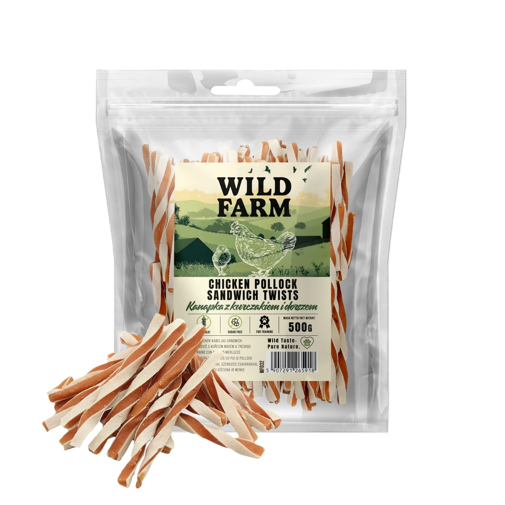 Wild Farm kanapka z kurczakiem i dorszem 500 g