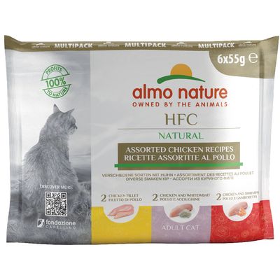 Almo Nature HFC Natural Sensitive mix smaków w bulionie adult 55 g × 6
