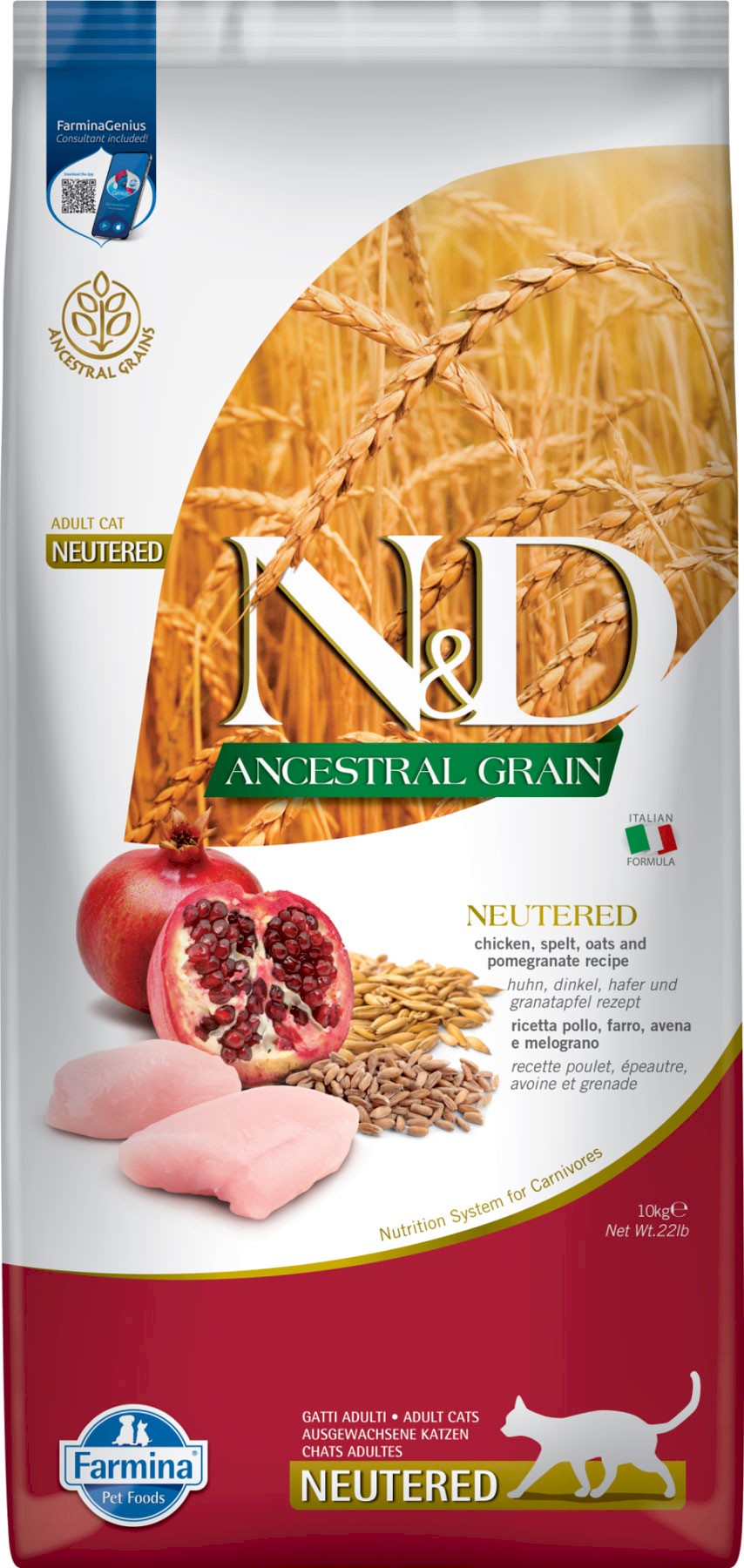 Farmina Natural & Delicious Sterilised kurczak adult 10 kg