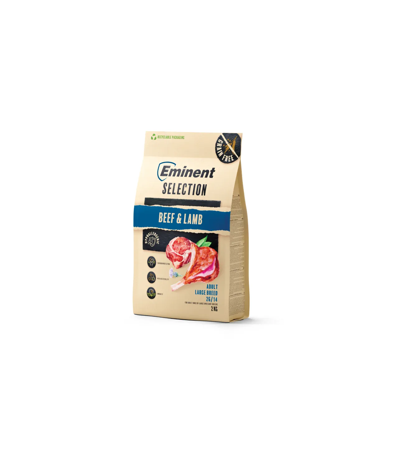 Eminent SELECTION Grain Free jagnięcina, wołowina z batatem adult duże rasy 2 kg