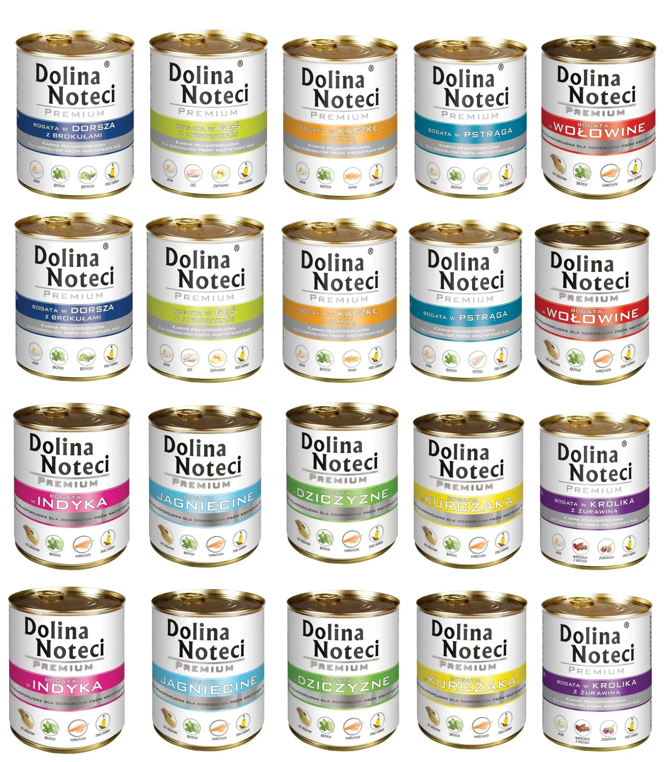 Dolina Noteci Premium dorsz, gęś, kaczka, królik adult 800 g × 20