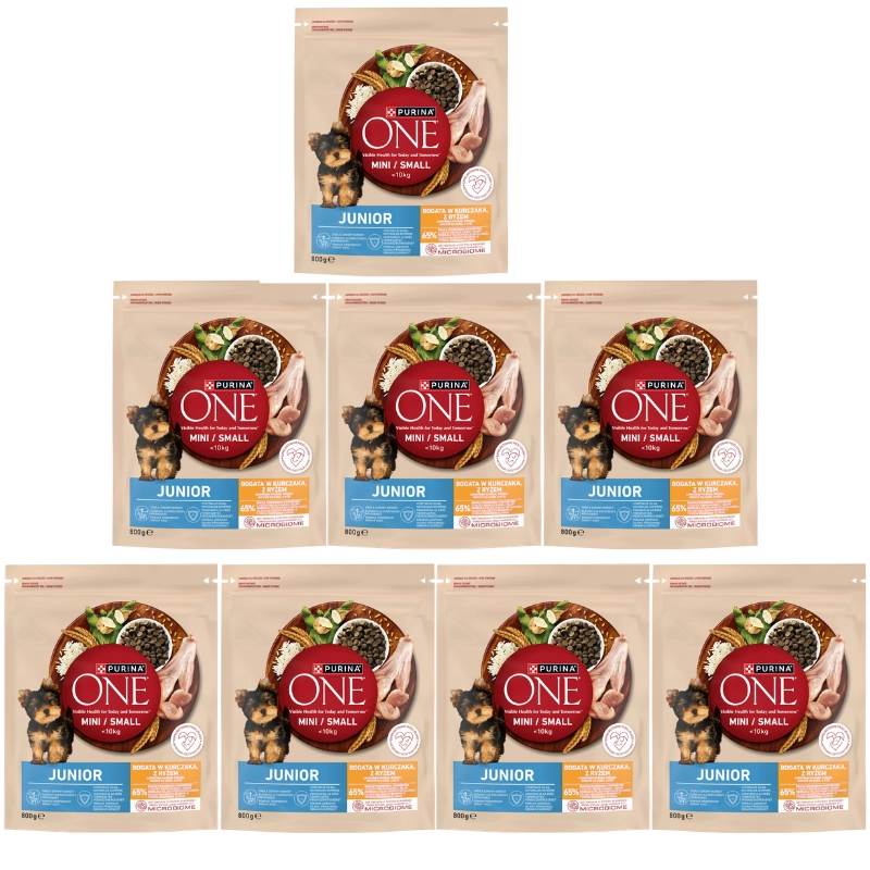 Purina One kurczak puppy małe rasy 800 g × 8
