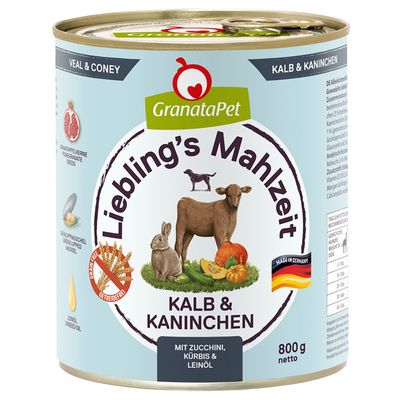 GranataPet Liebling's Mahlzeit cielęcina, królik 800 g × 12