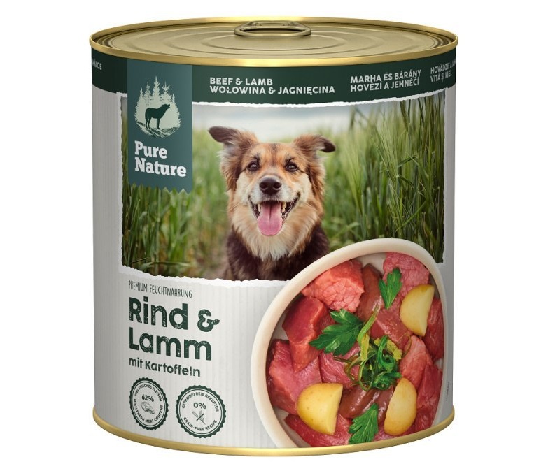 Pure Nature jagnięcina, wołowina z algami i ziemniakiem adult 800 g