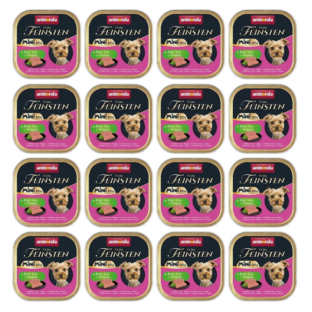Animonda Vom Feinsten kaczka, wołowina adult małe rasy 100 g × 16