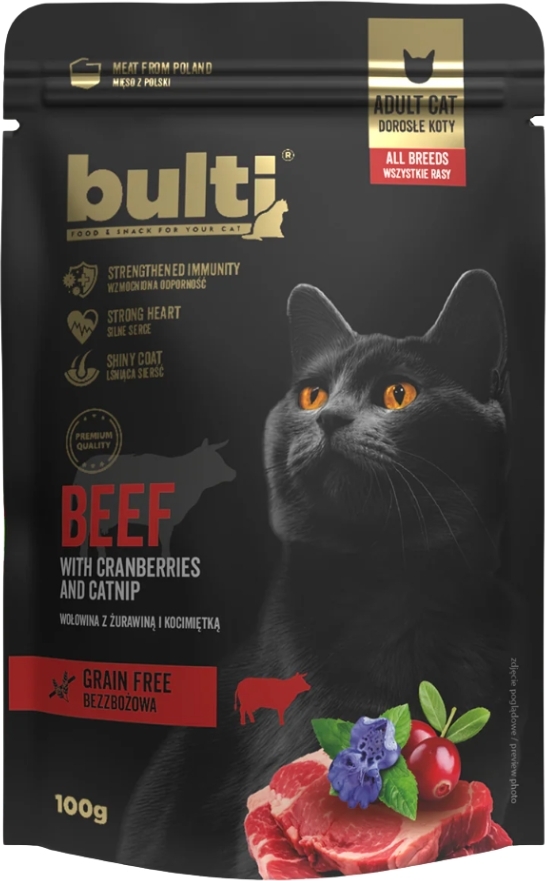 Bult Superfoods wołowina z żurawiną i kocimiętką pasztet adult 100 g