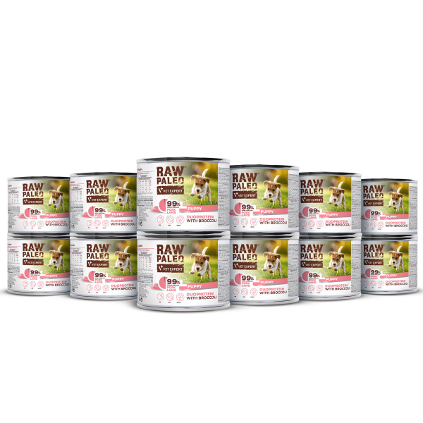VetExpert Raw Paleo jagnięcina, wieprzowina puppy 200 g × 12