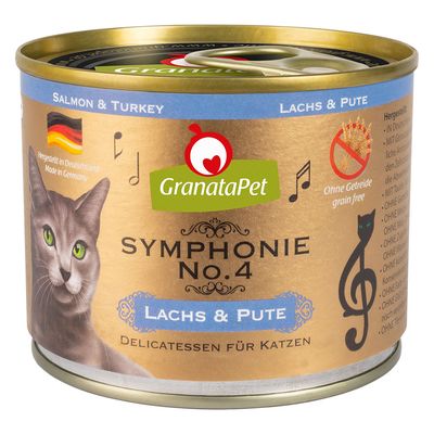 GranataPet Symphonie Sensitive Skin & Coat indyk, łosoś w galaretce 200 g × 6