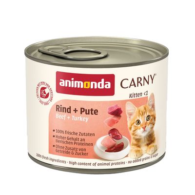 Animonda Carny wołowina, indyk kitten 200 g × 12