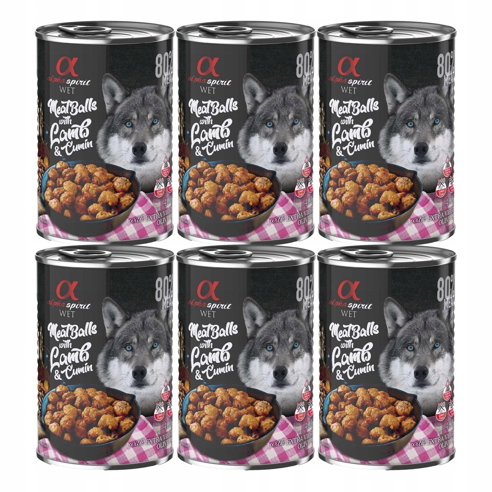 Alpha Spirit klopsiki z jagnięciną 400 g × 6