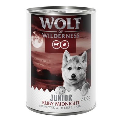 Wolf of Wilderness Red Meat królik, wieprzowina, wołowina junior 400 g × 6