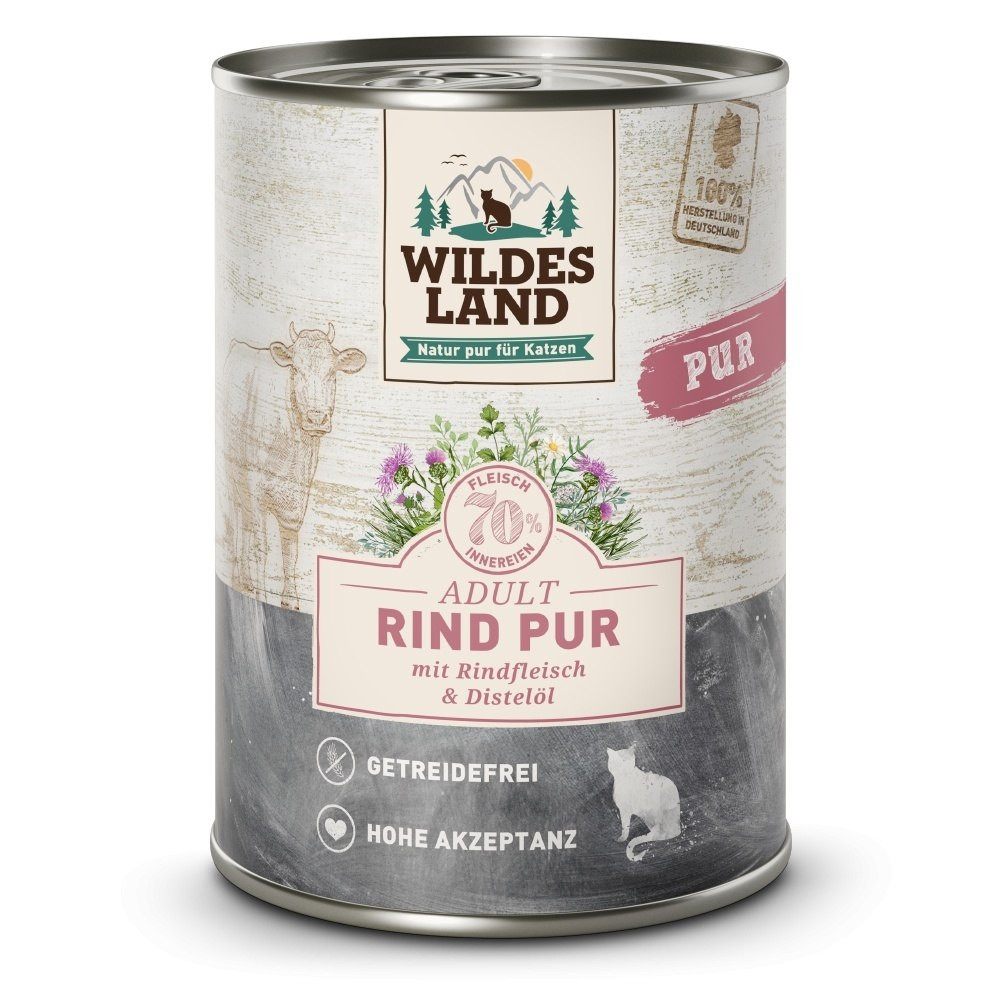 Wildes Land Pur wołowina z olejem z krokosza adult 400 g