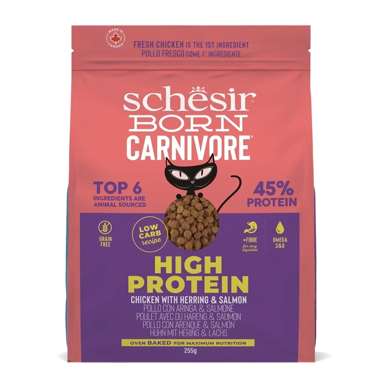 Schesir Born Carnivore kurczak, łosoś, śledź adult 255 g