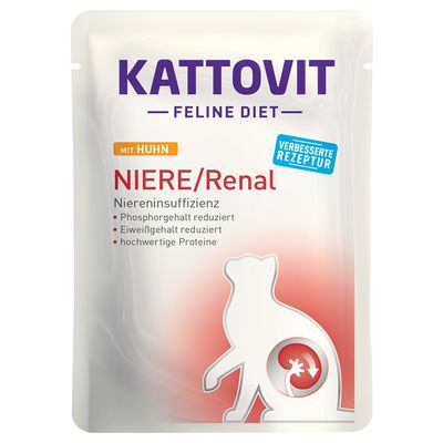 Kattovit Feline Diet Renal kurczak kawałki 85 g × 12