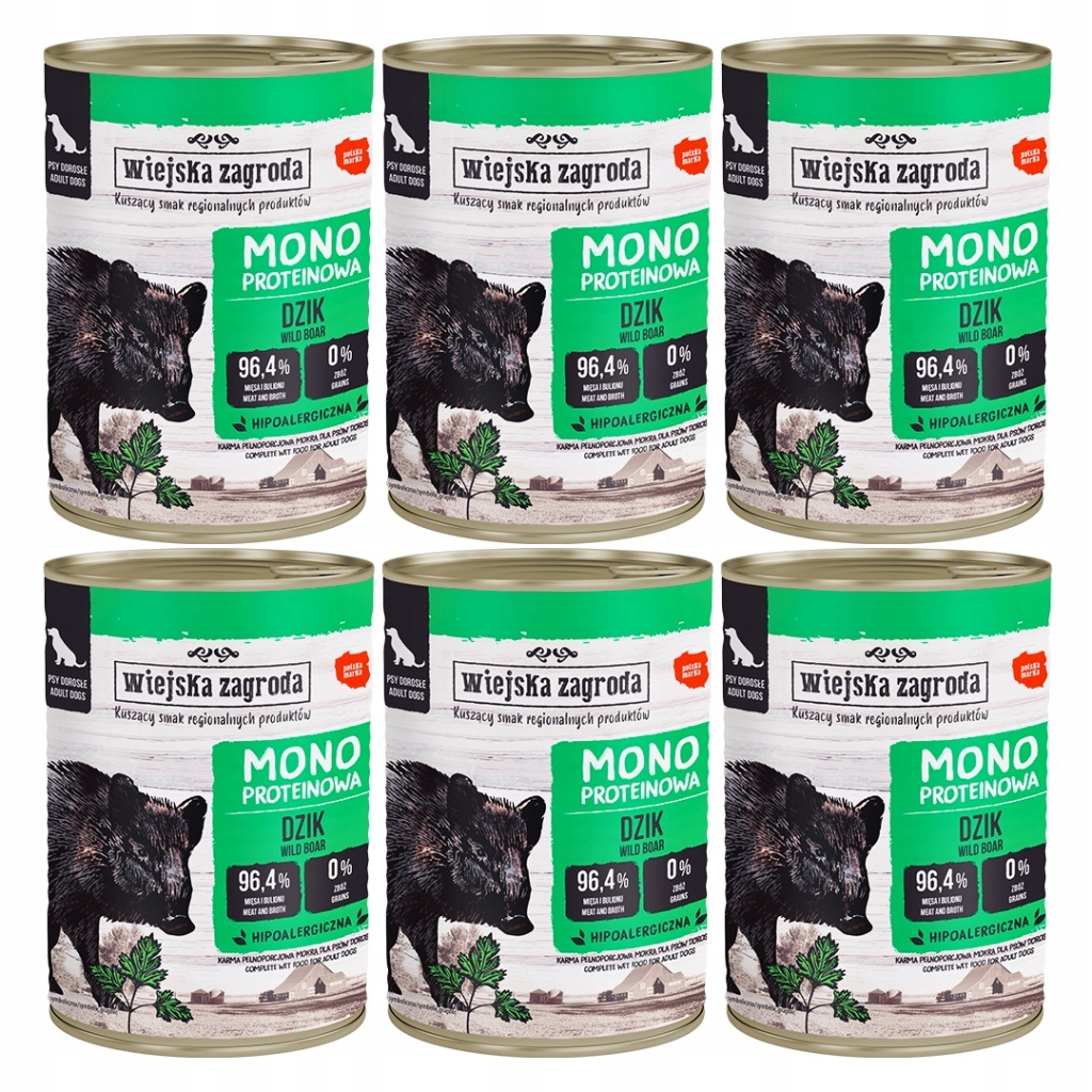 Wiejska Zagroda Monoprotein dziczyzna adult 400 g × 6