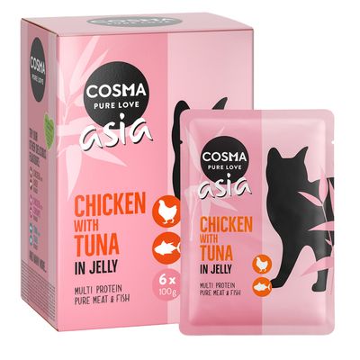 Cosma Asia Indoor kurczak, tuńczyk w galaretce 100 g × 24