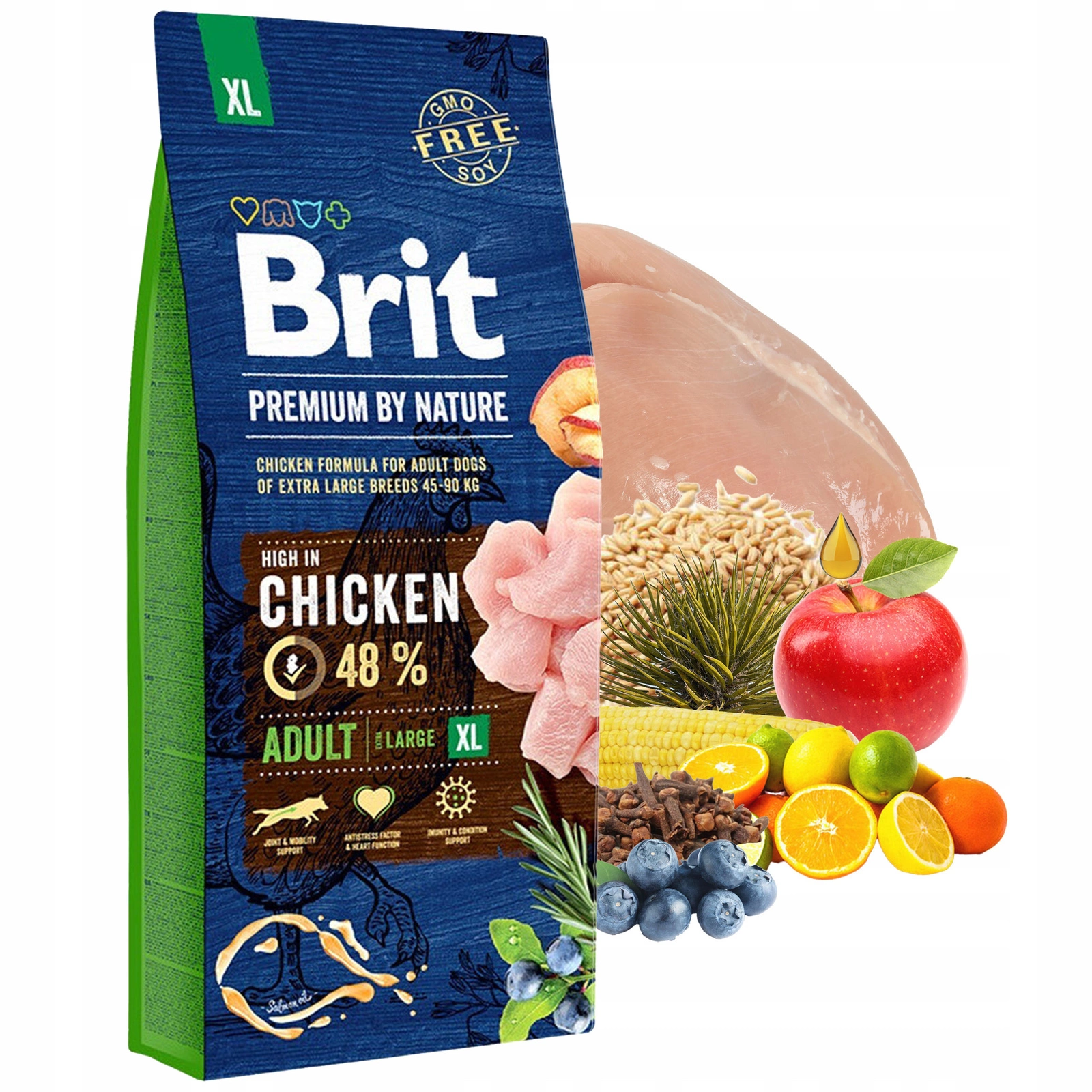Brit By Nature Premium kurczak adult duże rasy 15 kg