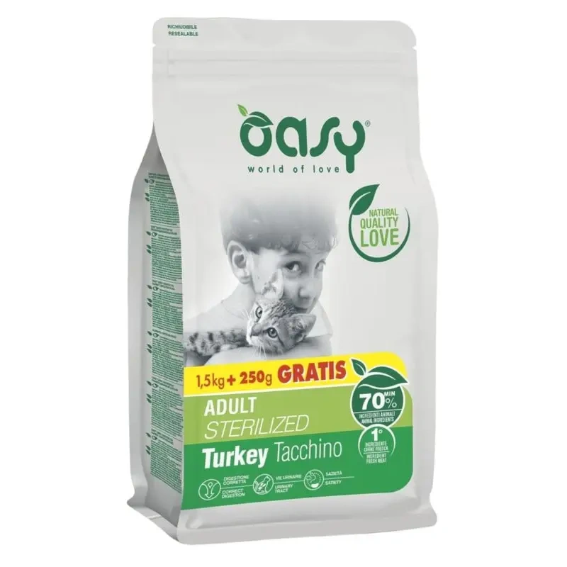 Oasy Sterilised indyk adult 1,5 kg