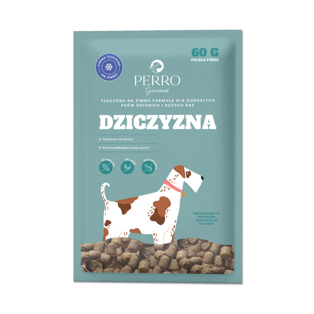 Perro Gourmet dziczyzna adult średnie rasy, duże rasy 60 g