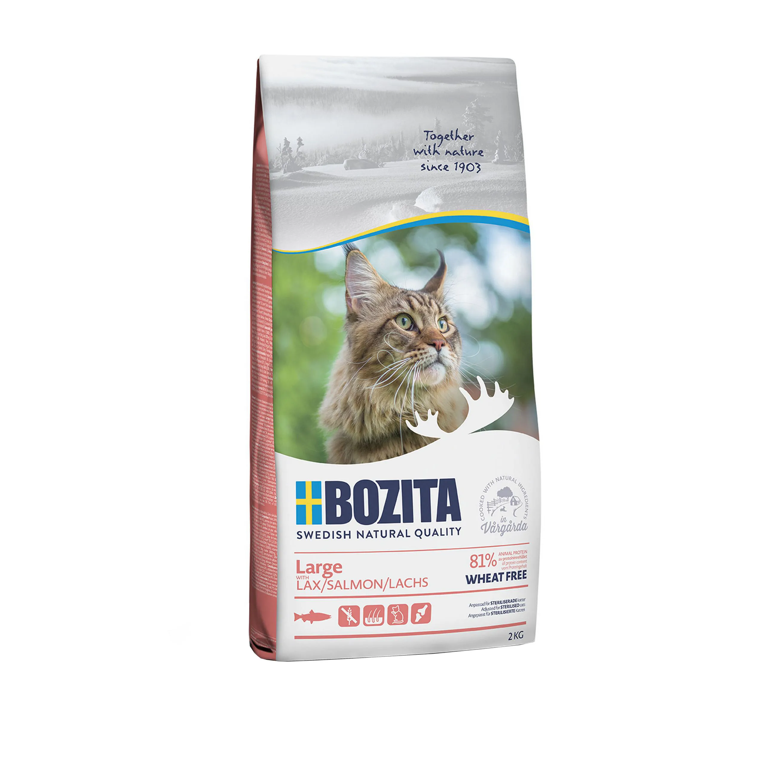 Bozita Hairball, Sensitive, Skin & Coat łosoś adult 2 kg