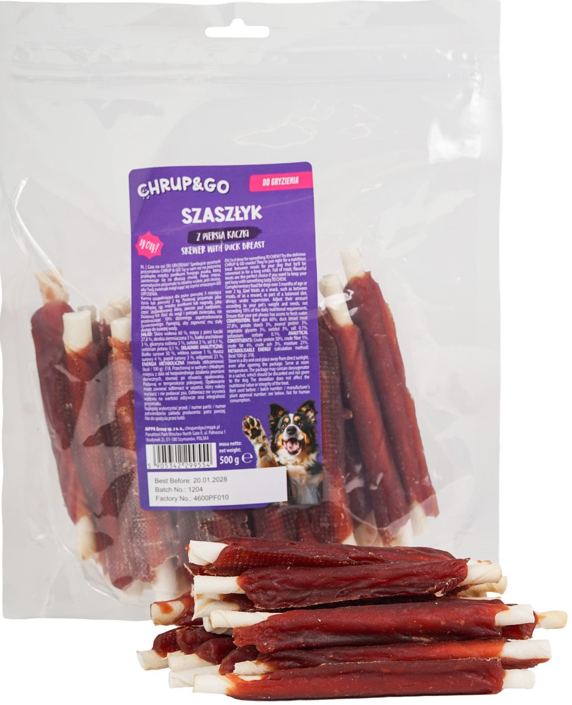 Chrup&Go przysmak z piersią kaczki i skórą wołową 500 g