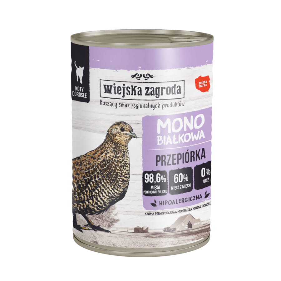 Wiejska Zagroda Mono Sensitive przepiórka pasztet adult 400 g