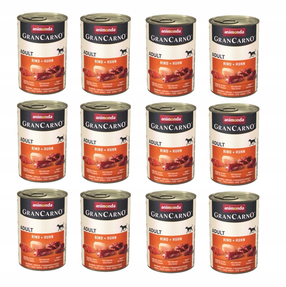Animonda GranCarno kurczak, wołowina adult 400 g × 12