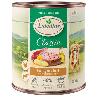 Lukullus Naturkost drób, jagnięcina adult 800 g × 6