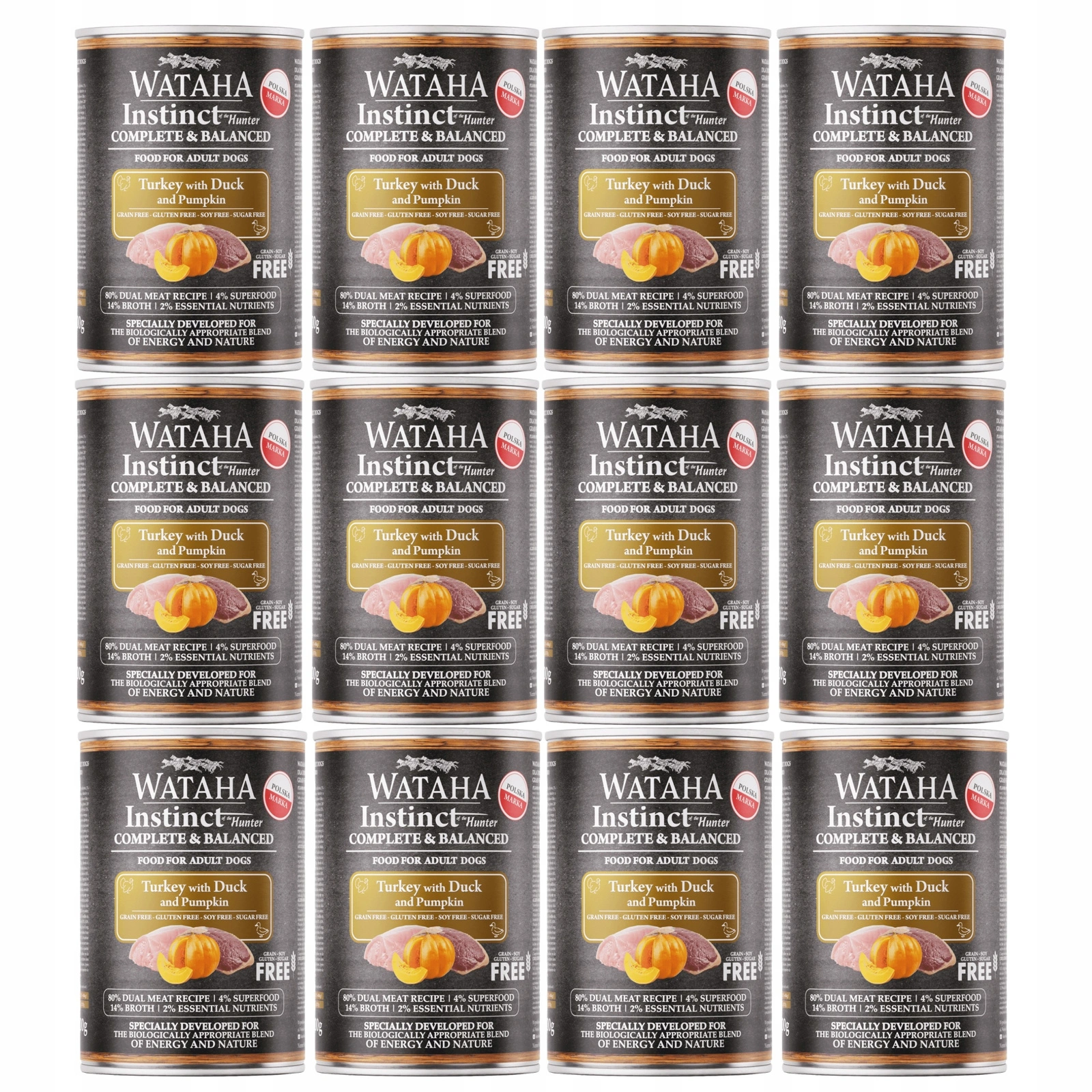 Wataha Instinct indyk, kaczka adult 400 g × 12