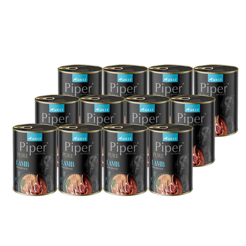 Piper Pure jagnięcina ze szpinakiem 400 g × 12