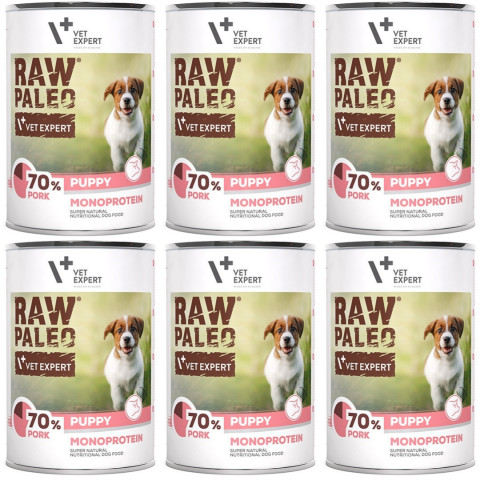 VetExpert Raw Paleo wieprzowina puppy 400 g × 6